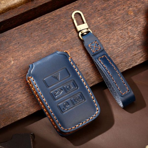 Funda de cuero para llave de coche Fob para Jaguar XFL XEL Land Rover Rangerover Evoque accesorios Discover 5 llavero Freelander