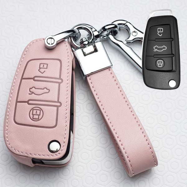 Funda de cuero para llave de coche para a3 8p 8v a4 b7 b8 b5 b9 a1 a5 q7 q5 a6 4f c6 c5 c7 q3 s3 a7 a8 c4 tt 8n