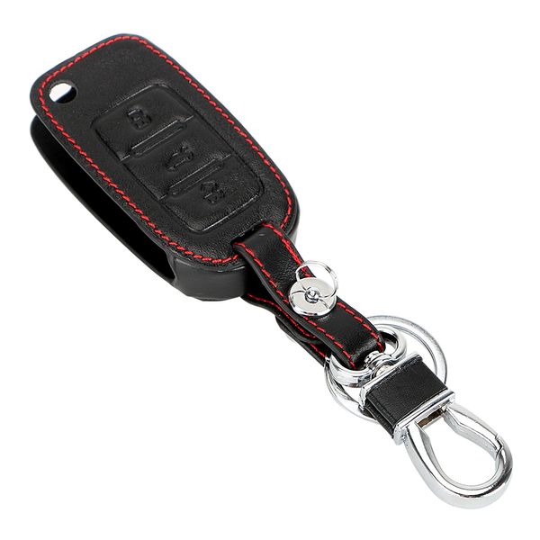 Étui à clés de voiture en cuir pour Volkswagen Jetta MK6 Tiguan Passat Golf POLO CC Bora voiture télécommande clé couverture Automobiles porte-clés