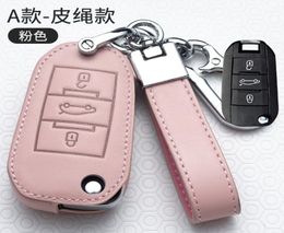 Etui clés de voiture en cuir pour citroën CQuatre C4 C5 C6 C3XR C4L Elysee C5 AircrossKey, pour Car1385104