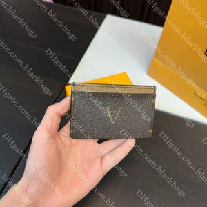 Lederen kaartclip luxe dames kaarthouder designer portefeuilles voor vrouwen hoge kwaliteit munt portemonnee met doos dame kerstdimentijngeschenken