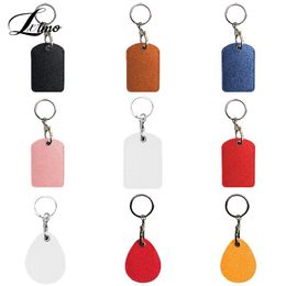 Lederen kaarthouder Keychain -toets Ring Deur Slot Toegang Tags ID Kaart Kaart Keychain Access Card Bag Key Tag Ring