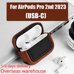 Lederen Case Voor AirPods Pro 2 2e 2023 USB C Cover Voor AirPods Pro2 3 3e 2 1 Pro 2 Generatie TPU Gevallen Fundas