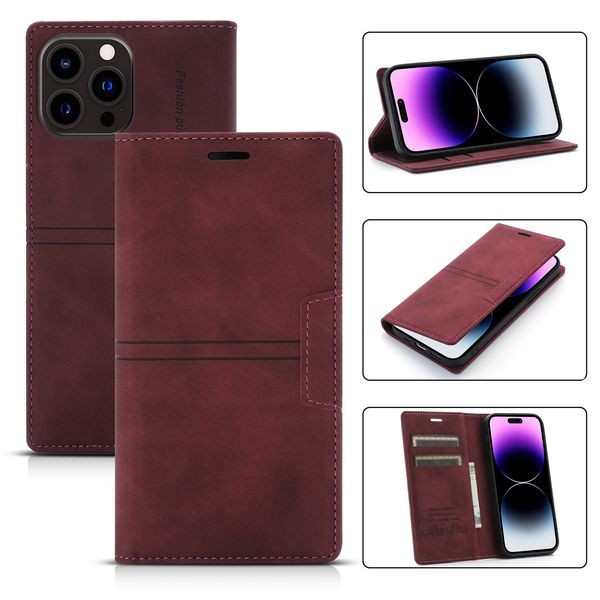 Funda de cuero protectora para iPhone 15 14 13 12 Mini 11 Pro Max X XR XS Max 7 8 6 6s Plus 5 5s SE funda tipo billetera con soporte