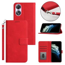 Fundas de cuero para OPPO A17 A57 A57S A96 A76 A36 Find X5 A54 A74 A94 F21 Reno 8 Pro 5G 4G, funda de teléfono tipo cartera, PU con cordón