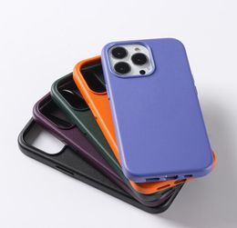 Lederen kisten met mag veilig voor iPhone 14 13 12 Pro Max 13 Mini Case Wireless Charging Magnetic Cover Coque9690799