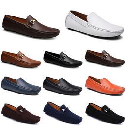 Leer Casual Mashions Doudou-rijen mannen schoenen ademend zacht zool licht tan zwarte marine wit blauw sier geel grijs schoenen alle match lazy cross-borde 26