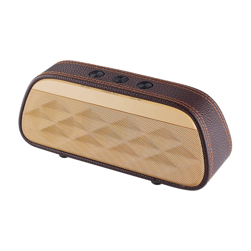 Läderdukskal trådlöst Bluetooth-högtalare 360 ​​° Stereo Sound Support Bluetooth 3.0 Version/TF Card/Music Play/Hand-Free Call/AUX In/Portable Högtalare