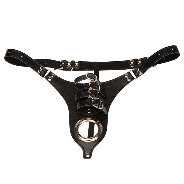 Bondage en cuir Cage à pénis harnais balle Scrotum civière harnais de Bondage jouets masculins # R56