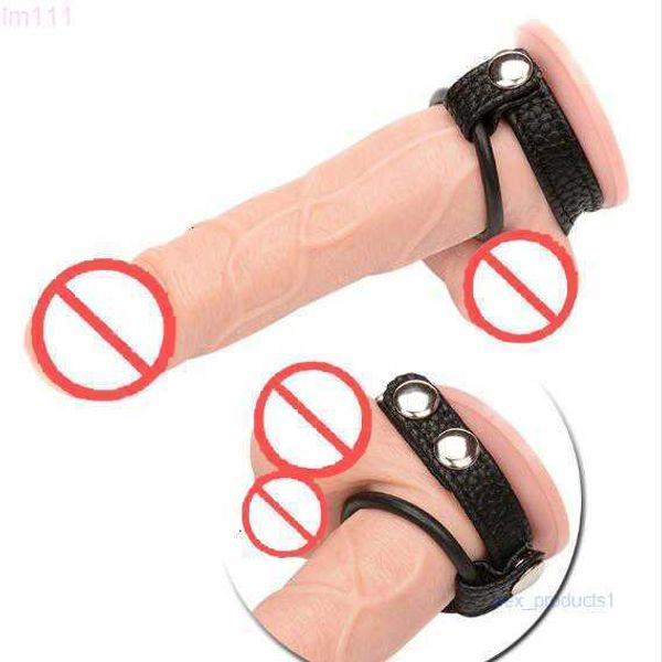 Anneau pénien en cuir anneau de pénis en Silicone dispositif de chasteté masculin Cockring Scrotum anneau de retard jouets sexuels pour hommes