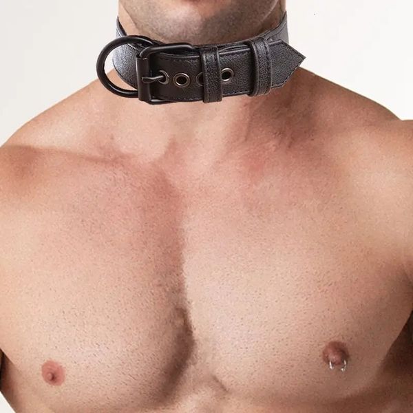 Collier en cuir Bdsm pour hommes, Lingerie sexy, collier Harajuku, ceinture, collier sexuel Gay, 240118