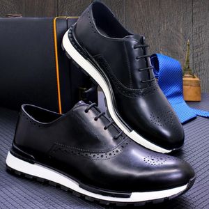 Leer comfortabel echte mode sneakers handgemaakte pailletten casual dating banket mannen s schoenen een schoen