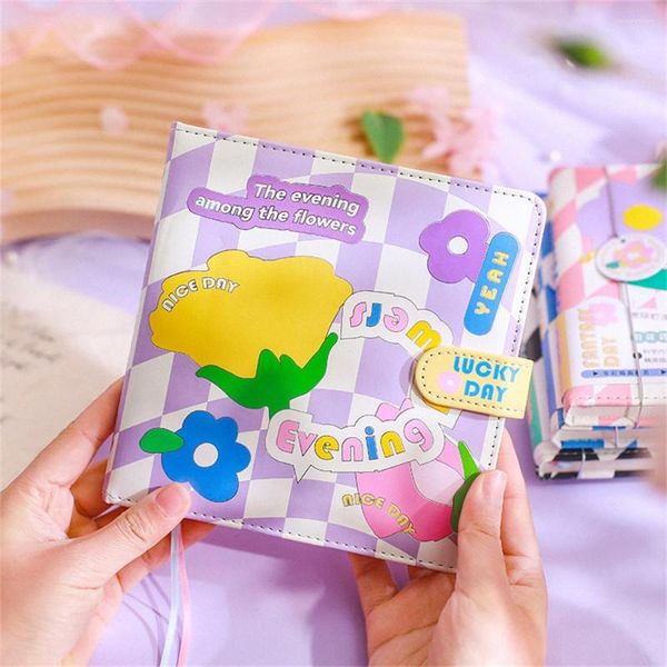 Cubierta de cuero Notebook Kawaii Diary Journal Estudiantes 2022 Planificador diario 160 Hojos Papel Station Station