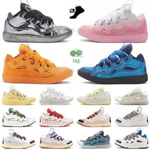 Chaussures de sport en cuir Curb Extraordinaire Emed Hommes Femmes Noir Rose Hightop Calfskin Caoutchouc Nappa Platformsole Baskets Baskets Baskets Plateforme Mocassins Baskets