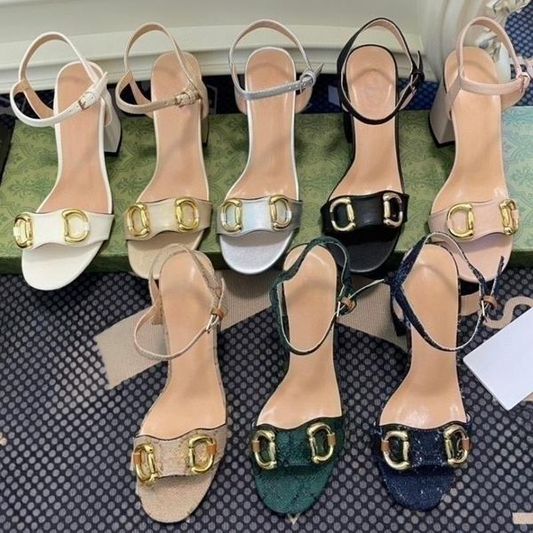 Sandales de créateurs en cuir nouvelles femmes pantoufles mode boucle chaussures de plate-forme de luxe talons épais été chaussures de plage en plein air chaussures décontractées respirantes confortables 7 cm