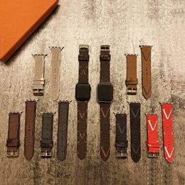 Lederen Designer Horlogeband Bandjes voor Apple Watch Band 49mm 38mm 42MM 44mm 45MM iwatch serie 8 9 4 5 6 7 Bandjes Armband Originele Monogram Letter Print AP Horlogebanden