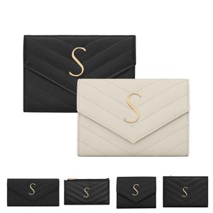 Portefeuilles de créateurs de luxe Porte-monnaie Enveloppe Femmes Hommes Portefeuille en cuir Caviar avec boîte Porte-clés de mode Pratique Mini Matelasse Fragments Porte-clés Porte-cartes
