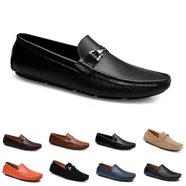 Doudou de cuero para hombre, zapatos de conducción casuales, suela suave y transpirable, color topo, sandía, azul marino, blanco, marfil, plata, amarillo, gris, calzado para correr, zapatillas de deporte para caminar 16-14