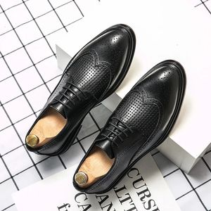 Hebilla elegante de cuero 545 Strap Oxford Oxford Office Wedding Brown Brogue Breadable Men's Formal Formal Zapatos 2 29 9