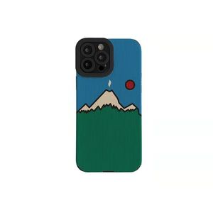 Étui de téléphone en cuir à la mode Cool Volcano Sunrise Design pour iphone 15 14 13 12 11 Pro Max XS X XR 15 Plus couverture arrière en silicone souple à la mode 30 pièces