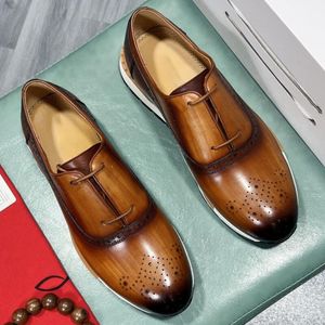 Lederen mode nieuwe retro Engeland Casual Bullock Tide heren enkele schoenen groot formaat 38-46 A30 2724