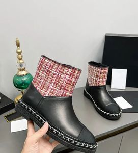 Bota de tobillo de invierno de alta calidad a la moda de cuero botines para exteriores talla 35-42
