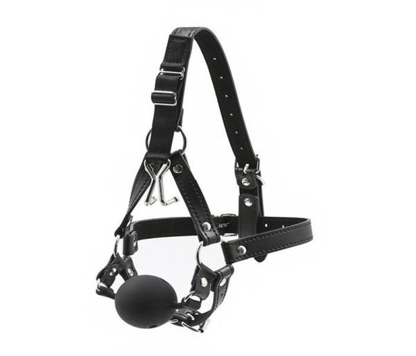 Cuir Fétiche Bondage Bouche Ouverte Morsure Gag Pince-Nez Bdsm Retenue Oral Sex Toy Pour Femme Homme Esclave Jeu Y1907131501885