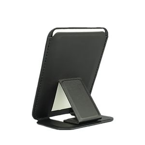 Leer voor Magsafe Wallet Case met standaard telefoonkaarthouder Cover Magnetic voor iPhone 14 13 12 Pro Max Fold Standstand kaartslots tas