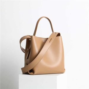 Sac de seau authentique en cuir 2024 Design de niche de comut