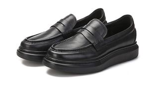 Cuir authentique conduite chaude chaussure décontractée noir augmenter les mots de boucles sur les chaussures des hommes