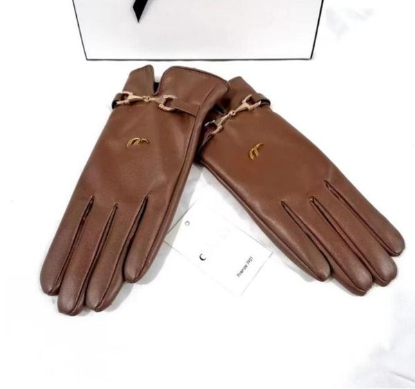 Guantes de cuero diseñados para mujeres en invierno cálidos y gruesos de lana a prueba de viento y frío pantalla táctil montar en bicicleta eléctrica