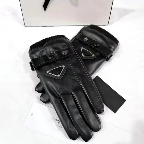 Gants en cuir pour hommes marque de luxe gant de créateur femmes mitaines à écran tactile gants de protection d'hiver Handschuhe gants à demi-doigts de mode