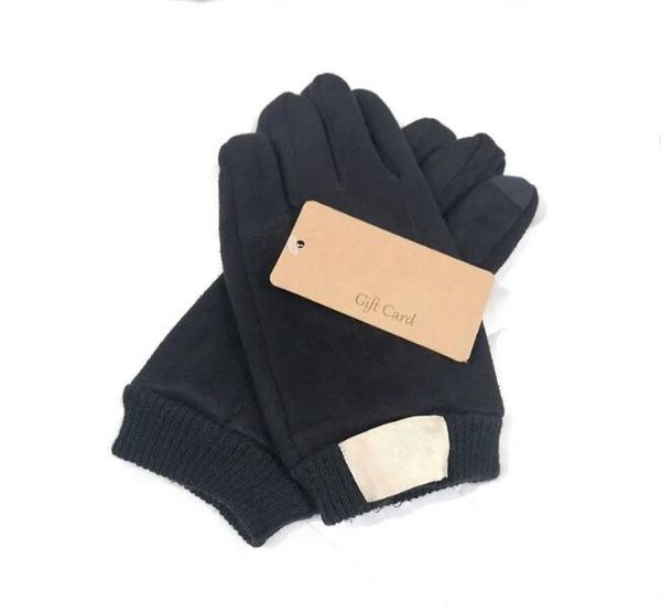 Gants en cuir mat mitaines de fourrure PU cinq doigts 4 couleurs avec étiquette mâle daim gants à doigts fendus en gros