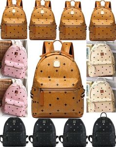 Mochila de cuero Bolsos Hombres y mujeres de alta calidad Mochila escolar Impresión de remaches Mochilas Bolsos de diseñador Mochila Niño con niña Mochila escolar