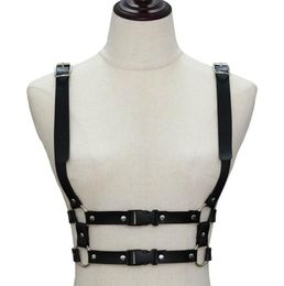 Harnais en cuir goth chaîne de carrosserie punk pour femmes Gartières STRAPE BONCTION HALTERNECK Collier gothique collier d'épaule HARAJUKU PEN6908634