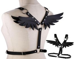 Harnais en cuir Goth Punk chaîne de corps femmes jarretières sangle Bondage dos nu collier de plage taille gothique collier d'épaule Chokers1507577