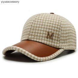 Chapeau en cuir à bord Thousand Birds Plaid M-label Cap Enfants Joker mode casquette de baseball chapeau de mode au printemps, en automne et en hiver