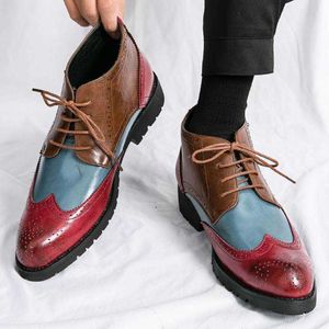 Cuir HBP Designers Non-Marque Dernières Coutures Combinaison de Couleurs Différentes Autres Bottines pour Hommes