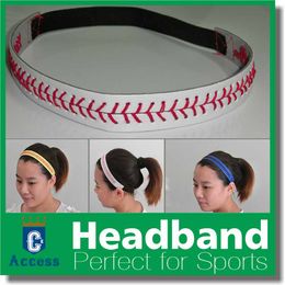 Bandeau en cuir Softball Baseball bandes de cheveux femmes Sport bandeaux élastiques bandeaux chapeaux mode cheveux accessoires