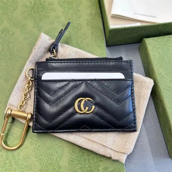 Mode Marmont Mini Porte-cartes Porte-monnaie Porte-monnaie Femmes de haute qualité Embrayage Porte-clés Porte-passeport Luxe Hommes Cuir Designer Portefeuilles Porte-clés Porte-cartes