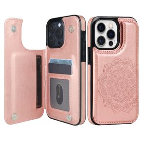 Funda de cuero con estampado de flores y tarjetero magnético para iPhone 15 Pro Max 14 13 12 11 XR XS 8 7, Funda con tapa para teléfono