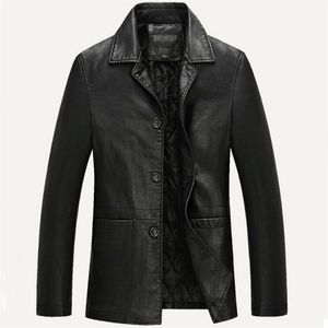Lederen jas Men Soft Pu Leather Jacket Male Business Casual Coats Man Jaqueta Masculinas Inverno Couro groot formaat XXXL 4XL 220812