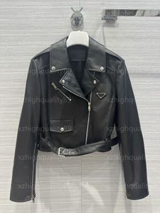 Veste en cuir Femmes Top Luxe Loisirs À Manches Longues Revers Slim Belle Dame Court Manteau De Moto Designer Vestes Veste Femme