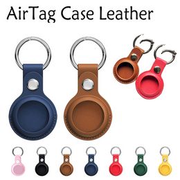 Lederen sleutelhanger voor Apple Airtags Case Protective Cover Bumper Shell Tracker Accessoires Anti-Scatch Air Tag Key Ringhouder