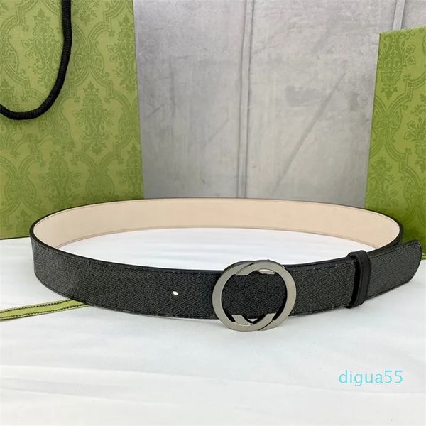 Ceinture en cuir imprimé lettre pour femme Designer beige Ceinture noire noire 3,5 cm Classique Hommes Ceintures officielles douces Boucle or / argent avec boîte