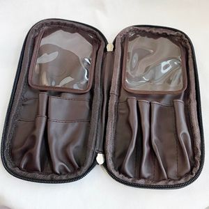 Lederen lichtgewicht borstel kast 8-pockets cosmetics tas kwaliteit pu stof