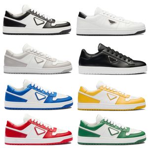 Lederen luxe downtown sporten Casual schoen metalen driehoek designer bovenste hoge platte bodem lage echte tennisloopschoenen basketbal sneakers