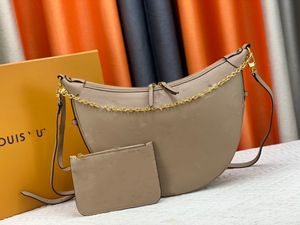 Bolso de hombro de cuero de lujo con forma de media luna, bolso de mano, bolso de mano de diseñador para mujer, bolso con asa superior horizontal 46739