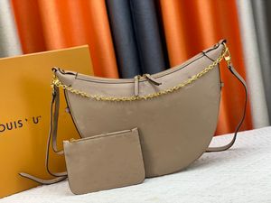 Sac à main en cuir demi-lune de luxe, pochette à bandoulière de styliste pour hommes et femmes, poignée supérieure horizontale, 46739