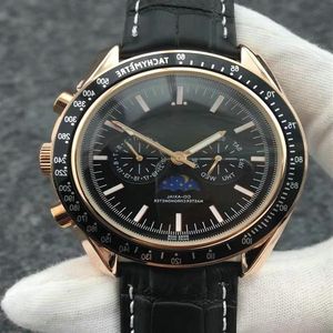 Lederen luxe snelheid maan 2813 automatisch uurwerk mechanisch heren designer roestvrijstalen horloge mode horloges zelfopwindende polswa266J